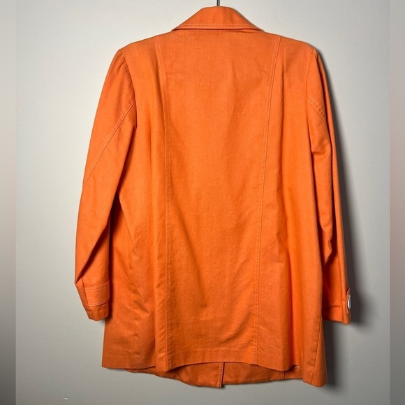 Vintage Lillie Rubin Orange Double Breasted Blazer White Buttons - Picture 6 of 6